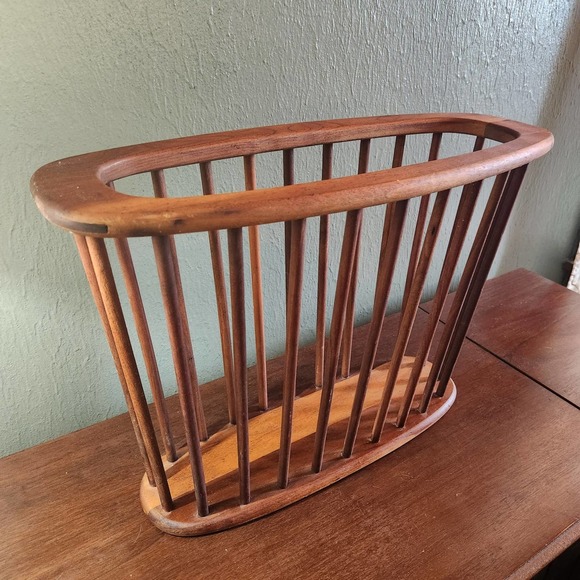 Midcentury Modern Other - MCM Arthur Umanoff Walnut Magazine Rack, Newspaper
